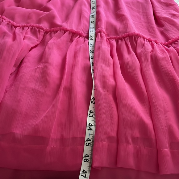 H&M Chiffon Cerise Maxi Dress Long Dress Sz M - Picture 13 of 15